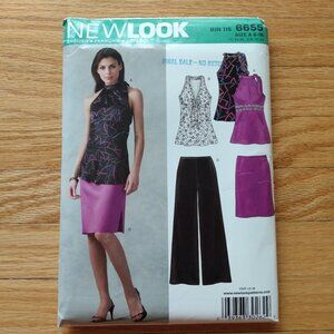 Sleeveless Top Skirt Pants Sewing Pattern Size 6-16 New Look 6655 UNCUT